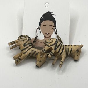 Handcrafted Zebra Earrings